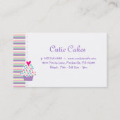 紫色ベーカリーの名刺のかわいいカップケーキ 名刺 (裏面)