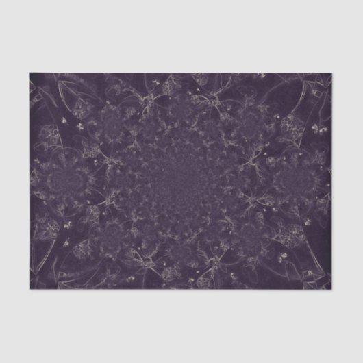 紫色ベージュ万華鏡のように千変万化するパターンのフラクタルパターン 薄葉紙 (正面)