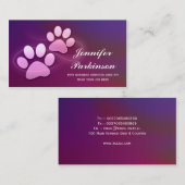 紫色ペット足の名刺 名刺 (正面/裏面)