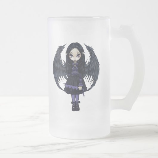 "紫色ペーパーハート"のマグ フロストグラスビールジョッキ (右)