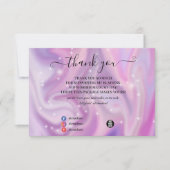 紫色ホログラフィックカラーシフト事業 サンキューカード (正面)