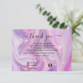 紫色ホログラフィックカラーシフト事業 サンキューカード (スタンド正面)