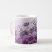 紫色マンダラ抽象ゼン コーヒーマグカップ (正面左)
