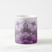 紫色マンダラ抽象ゼン コーヒーマグカップ (中央)