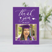 紫色ミニマル写真卒業サンキューカード 招待状 (スタンド正面)