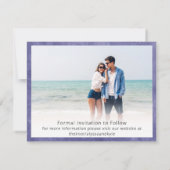 紫色モダンの写真の保存日付 (裏面)