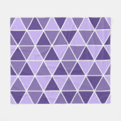 紫色モダンの幾何三角形 フリースブランケット (正面(横))