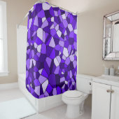 紫色モダンの幾何学模様 シャワーカーテン (インサイチュ)