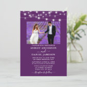 紫色モダンの文字列のラ結婚イト 招待状 (スタンド正面)