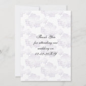 紫色モノグラム結婚のお感謝してい前 サンキューカード (裏面)