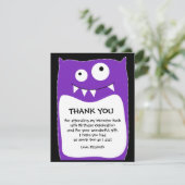 紫色モンスターの強打のサンキューカード(平らな) サンキューカード (スタンド正面)