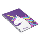 紫色ユニコーン かわいいユニコーン ファンタジー ノートブック (右側)
