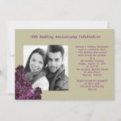 紫色ライラックと麻の写真誓約更新招待状 招待状 (正面)