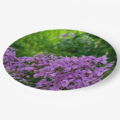 紫色ライラックのロマンチックでエレガントな紫色の花の写真 ペーパープレート (アングル)