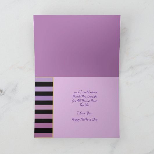 紫色ライラックの母の日グリーティングカード カード (内部)