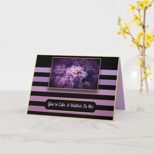 紫色ライラックの母の日グリーティングカード カード (黄色い花)