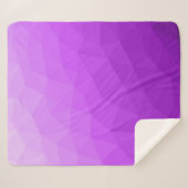 紫色ラベンダーのグラデーションの幾何学的メッシュパターン シェルパブランケット (正面(横))