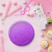 紫色ラベンダーのグラデーションの幾何学的メッシュパターン ペーパープレート (パーティー)