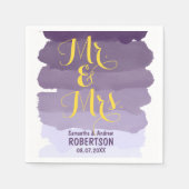 紫色ラベンダーのグラデーション水結婚色 スタンダードカクテルナプキン (正面)