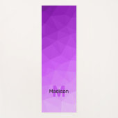 紫色ラベンダーの幾何学的メッシュパターンモノグラム ヨガマット (正面)