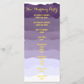 紫色ラベンダーの水彩グラデーション結婚式 プログラム (裏面)