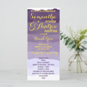 紫色ラベンダーの水彩グラデーション結婚式 プログラム (スタンド正面)