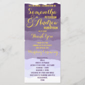 紫色ラベンダーの水彩グラデーション結婚式 プログラム (正面)