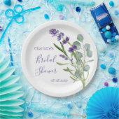 紫色ラベンダーの花ユーカリの葉 ペーパープレート (パーティー)