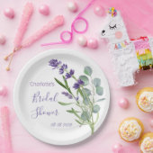 紫色ラベンダーの花ユーカリの葉 ペーパープレート (パーティー)