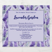 紫色ラベンダーガーデン防水浴塩類ラベル スパークリングワインラベル (シングルラベル)