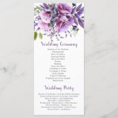紫色ラベンダーフラワーズ結婚式 プログラム (裏面)