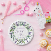 紫色ラベンダーフラワーユーカリプトゥス葉紙P ペーパープレート (パーティー)