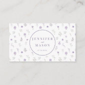 紫色ラベンダーフローラ結婚式RSVP QRコードカード エンクロージャーカード (裏面)