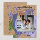 紫色ラベンダー写真花の母の日カード シーズンカード (正面/裏面)