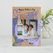 紫色ラベンダー写真花の母の日カード シーズンカード (スタンド正面)