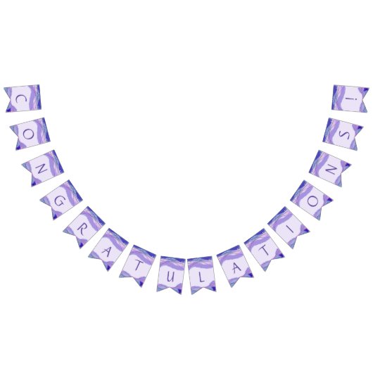 紫色ラベンダー幾何学模様おめでとう バンティングフラッグ (全)