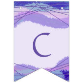 紫色ラベンダー幾何学模様おめでとう バンティングフラッグ (第1の旗)