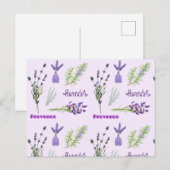 紫色ラベンダー花とラベンダーの束 ポストカード (正面/裏面)