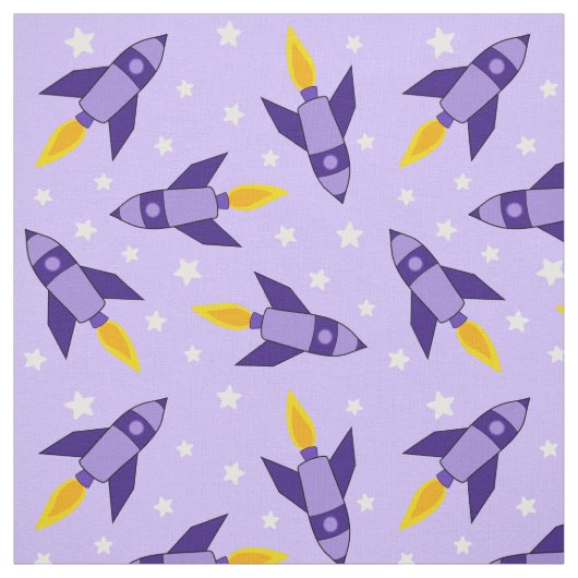 紫色レトロロケット ファブリック (見本)
