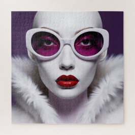 紫色レンズの白人女性 ジグソーパズル