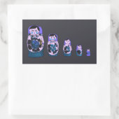 紫色ロシアのの巣人形 長方形シール (バッグ)