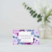 紫色ヴィンテージの花のバラ 名刺 (スタンド正面)