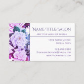 紫色ヴィンテージの花のバラ 名刺 (裏面)