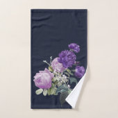 紫色ヴィンテージフローラ バスタオルセット (ハンドタオル)