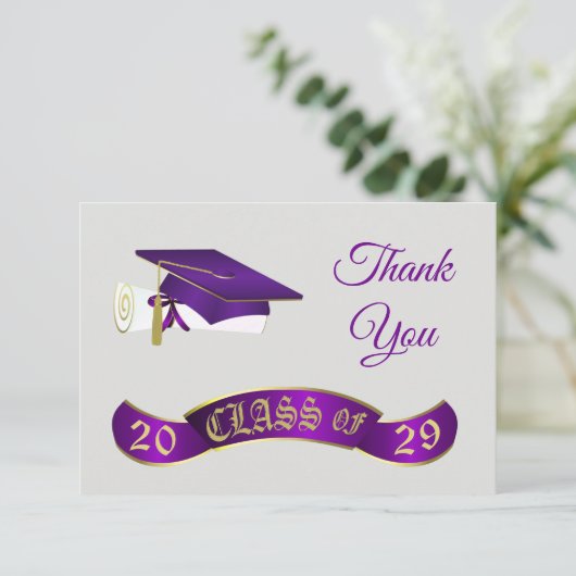紫色乳鉢、あらゆる年のクラスは感謝していしています サンキューカード (スタンド正面)