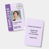 紫色企业标志员工照片徽章 バッジ (正面＆裏面)