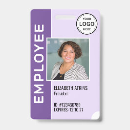 紫色企业标志员工照片徽章 バッジ