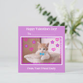 紫色儿童趣味小猫教室情人节 シーズンカード (スタンド正面)