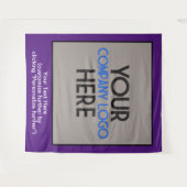 紫色公司ロゴ ビジネス トレード ショー 背景 タペストリー (正面(横))