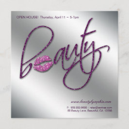 紫色化粧の招待状のオープンハウスの美しいの唇 招待状